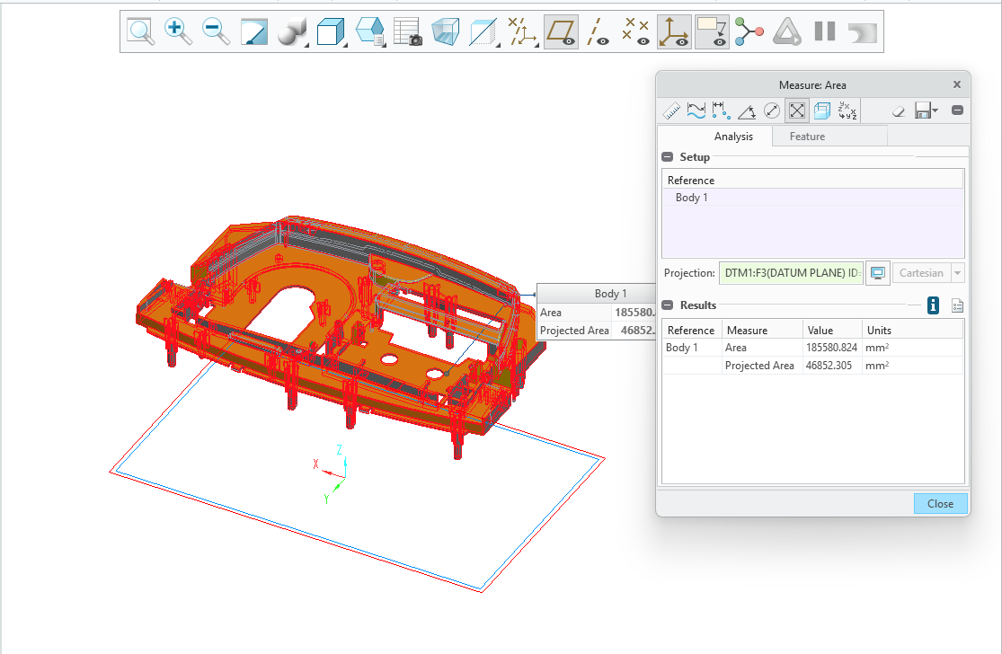 Calculate Area By Creo