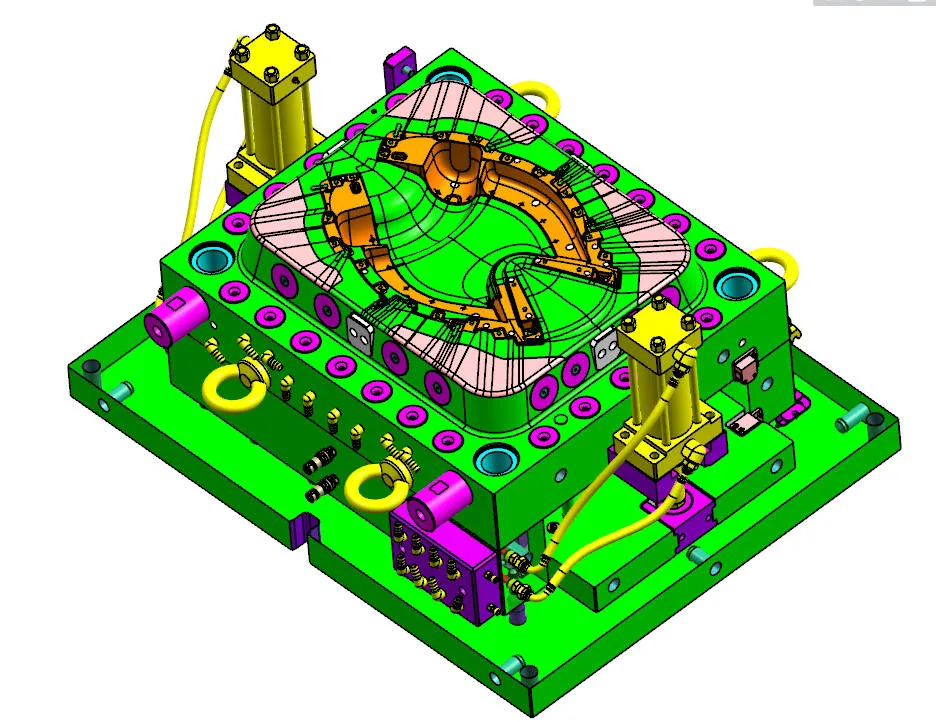 High-precision automotive interior plastic injection mould designed and manufactured by ShenZhen HUAKAIYU Technology Co., Ltd., a leading China precision plastic injection mould factory.